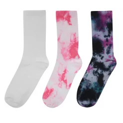 Fabric 3 Pack Tye Die Socks Ladies